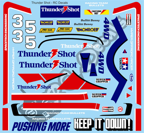 Vintage thunder shot decals - thunder,